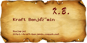 Kraft Benjámin névjegykártya