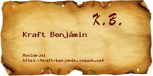 Kraft Benjámin névjegykártya